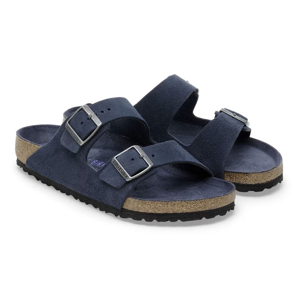 BIRKENSTOCK WOMEN'S ARIZONA BS LEATHER SANDALS TONAL NAVY US 7 EU 38 NARROW